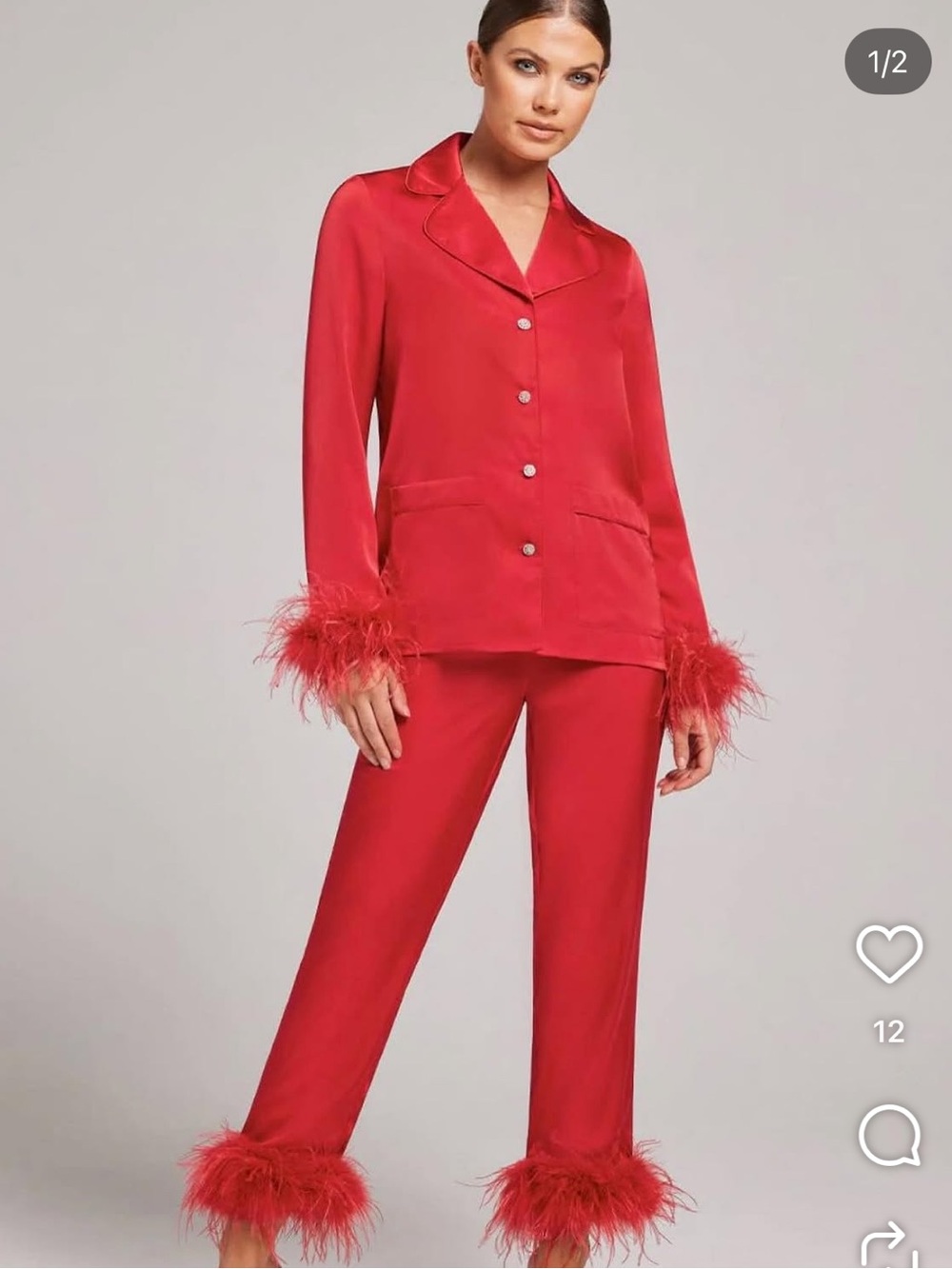 Nadine Merabi PJ Set in Red